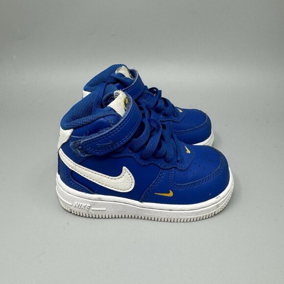 Nike Other - Nike Air Force 1 Mid SE 40th Annivesari Blue Jay-white Kids Size 6C